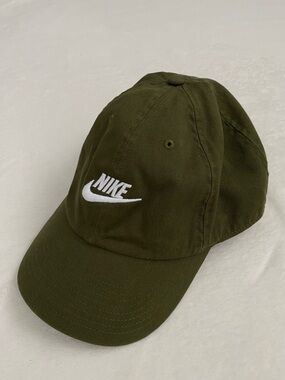 Nike Olive Green Embroidered Swoosh Cap